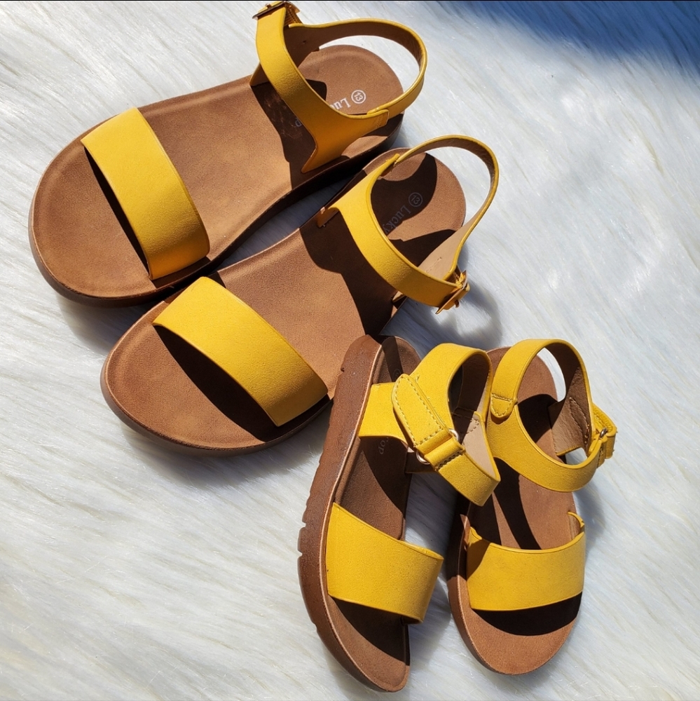 Mustard Strappy Sandals